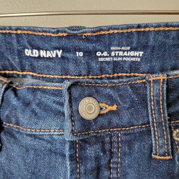 NWT OLD NAVY O.G. STRAIGHT HIGH RISE JEANS RAW EDGE SIZE 10 WOMENS - Picture 10 of 14